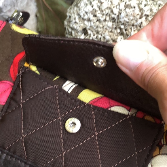 Vera Bradley Wristlet-Brown-Cloth-EUC-8x4 - Picture 8 of 14